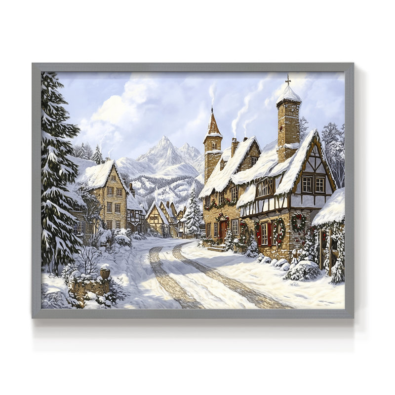 Art de Noël - CCXCVII - Reproduction encadrée - Restickable, Gris, H 11 po x l 14 po