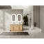 Meuble-lavabo de 60 po avec lavabo double en résine, 4 portes à fermeture douce, contreplaqué de chêne original pour un cadre élégant et confortable