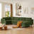 Modern Modular Sectional couch,6 Seaters Sleeper Sofa Upholstered Corduroy Free Combination Sofa(Green)