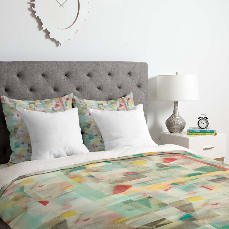 Ensemble de housse de couette Jacqueline Maldonado Mosaic, Housse de couette pour grand lit et 2 taies décor