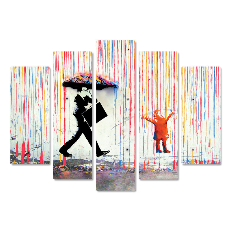 Banksy - Rain of Colors, Acrylic Glass, 100 x 70 cm