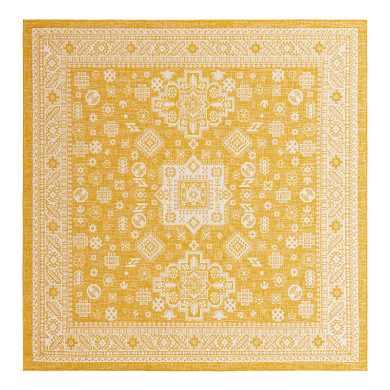 Tapis intérieur / extérieur brun Anaruth, Carré 10 pi