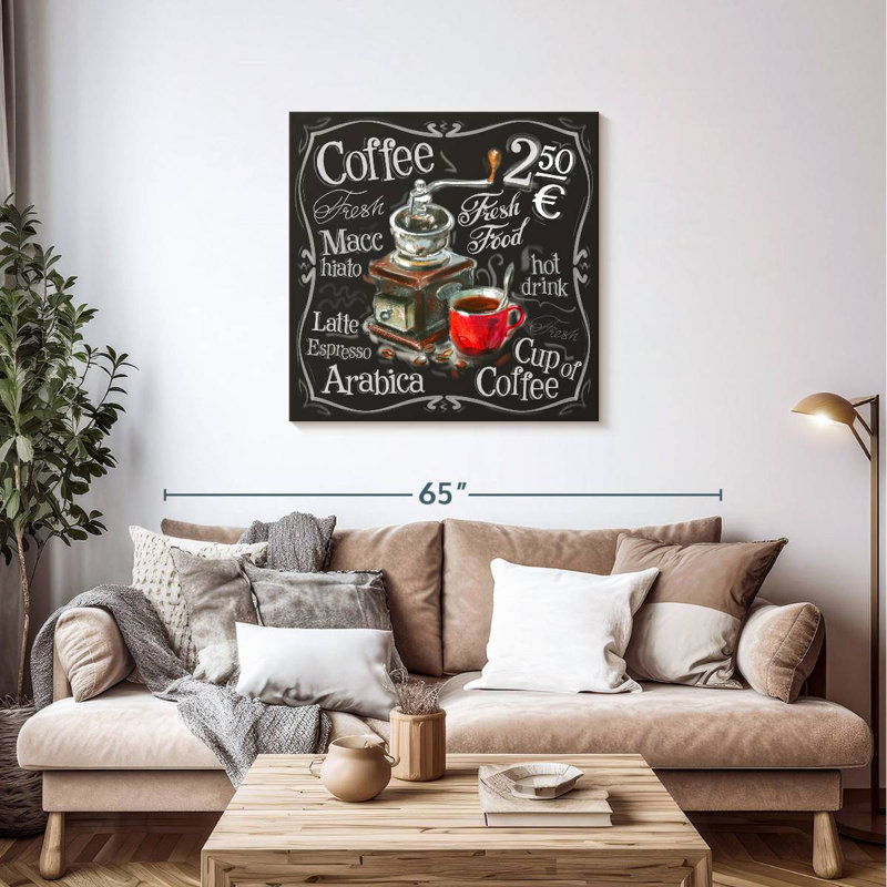 Chalkboard Coffee, 36" H x 36" W
