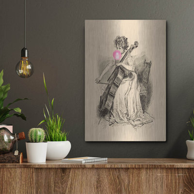 «Victorian Lady Misbehaving 4» par Alicia Longley, art mural en métal, 12 po x 16 po