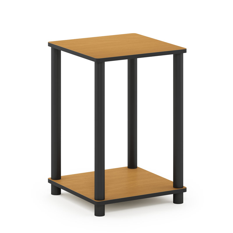 End Table with Storage, Light Cherry, Black