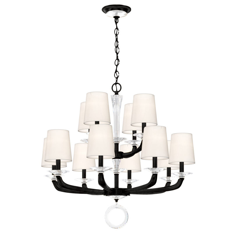 Emilea 12 - Light Chandelier, Jet Black