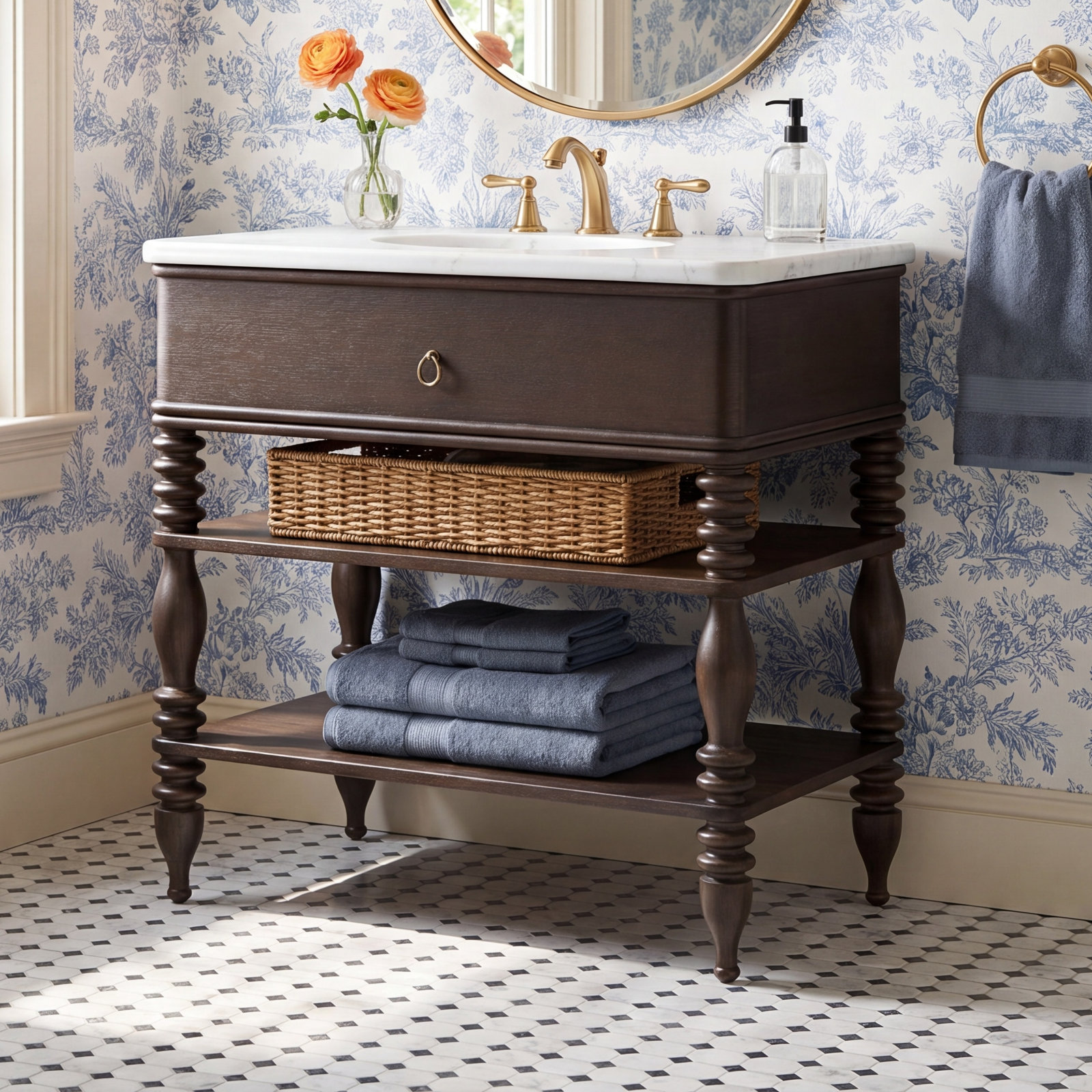 Darla Oak Bathroom Vanity, 36"