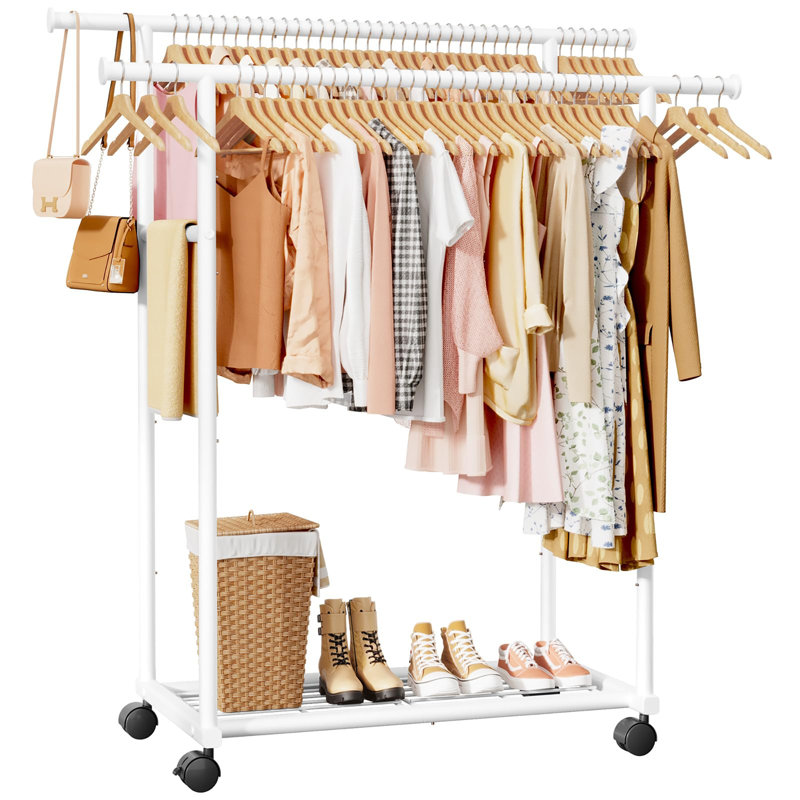 98cm Adjustable Clothing Rack, White