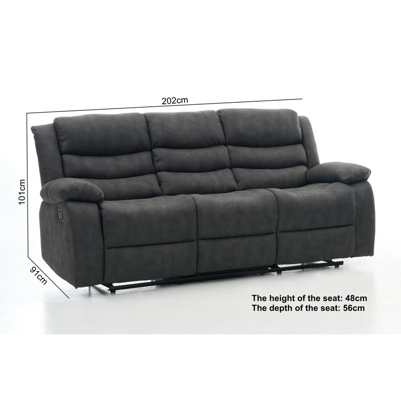 Sundri 3 Seater Suede Reclining Sofa