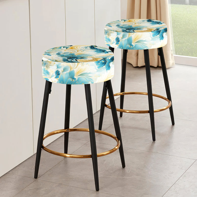 Desert Mirage - motif cachemire VI - ensemble de 2 tabourets à motif cachemire