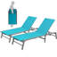 Paquet de 2 chaises longues d'extérieur Kozyard, chaises longues de patio pliables à cadre en aluminium avec dossier réglable à 5 positions, sans assemblage, tissu Textilene respirant pour la piscine, la plage et la cour turquoise -1662817294