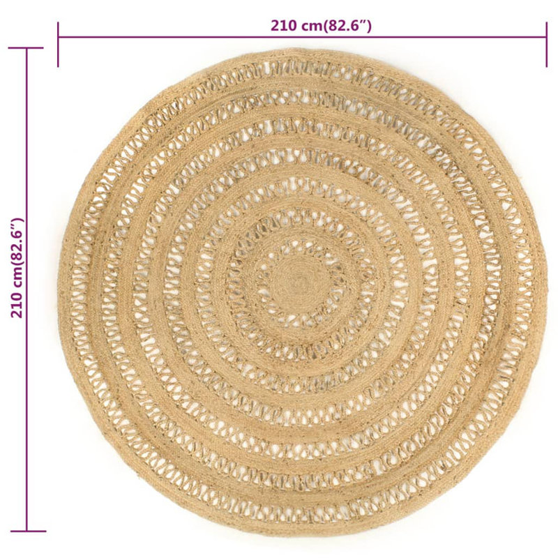 Hand Braided Brown Rug, Round 210cm