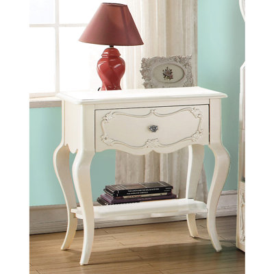 Table de chevet 1 perle avec tablette - mobilier de chambre à coucher Pearl