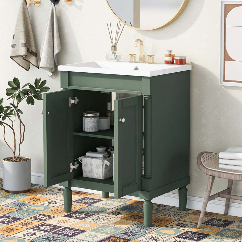 18'' Single Bathroom Vanity with Sink, Green
