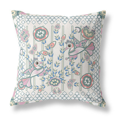 Coussin décoratif à motif floral 16 po x 16 po