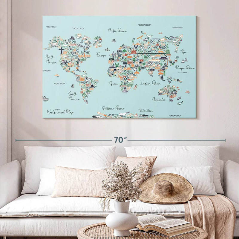 Keiri Educational World Map II, 34" H x 51" W