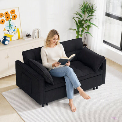 Canapé-lit modulaire 54,30 po Corduroy