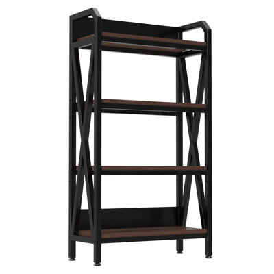 Raidon 4-Tier Bakers Rack with Metal Frame & Wood Shelves