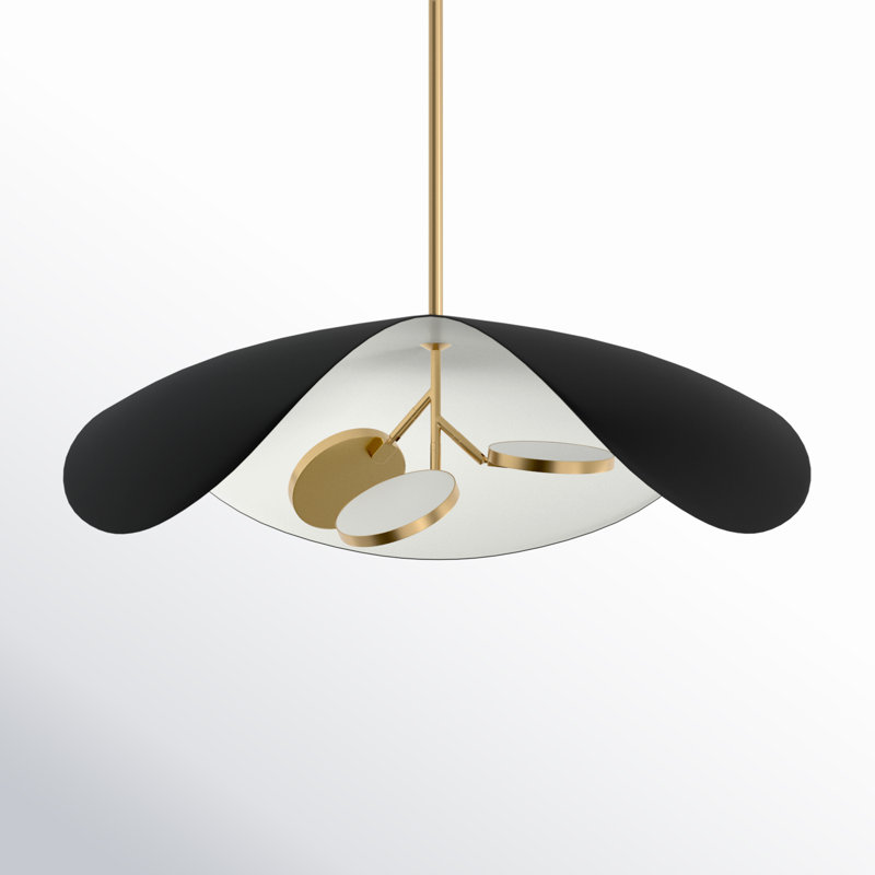 Hinton 3 - Light LED Novelty Pendant, Black/Gold