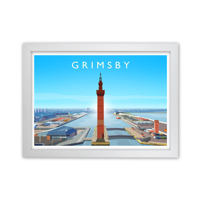 Grimsby by Richard O'Neill - Print, 46cm H x 63cm W x 3cm D, White Framed