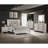 1Pc Queen Size Bed Mist White Finish Sleek Linear Details Plush Upholstered Headboard Framed Wooden Bedroom Furniture-97466763