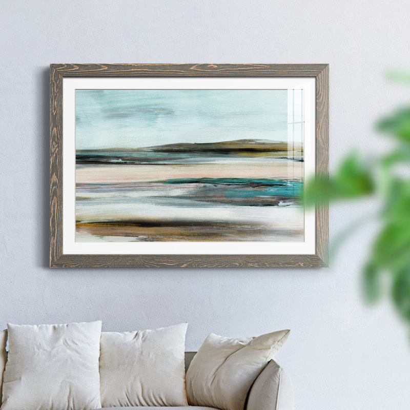 Shifting Horizons - Peinture encadrée, H 37,5 po x l 27,5 po x P 1,5 po, Encadré gris