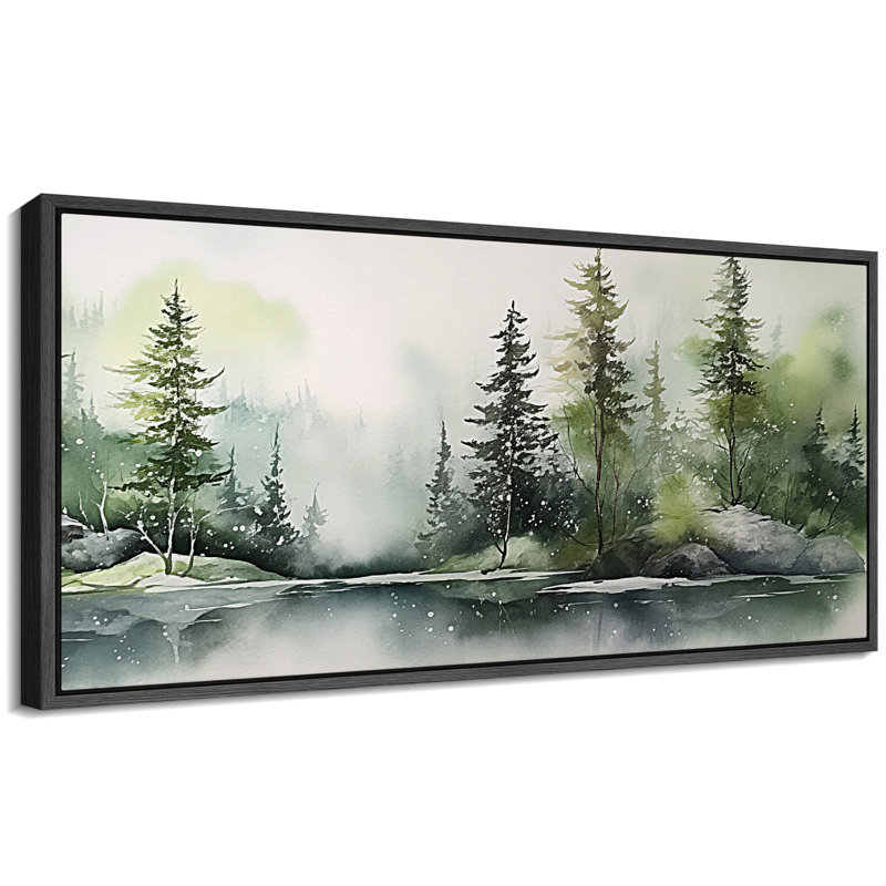 Paysage de forêt Woodland, H 30 po x l 60 po, Noir, noir, noir, noir