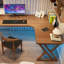 Bureaux en bois massif en L noyer-107201784-107201783