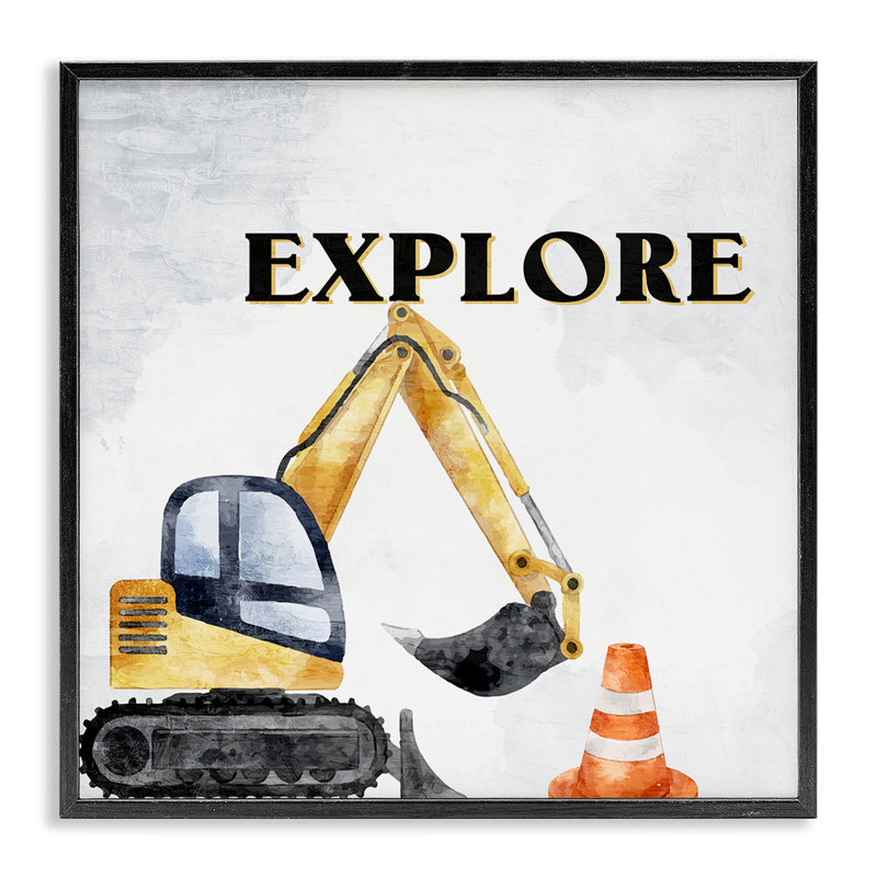  «Explore Construction Construction», estampe numérique encadrée par Kim Allen, H 17 po x l 17 po