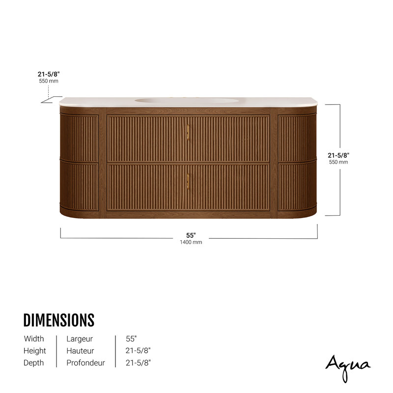 Meuble-lavabo mural 55 po