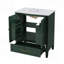 Ensemble de meuble-lavabo double 60 po avec rangement spacieux, portes à fermeture en douceur et design rétro élégant-129184303
