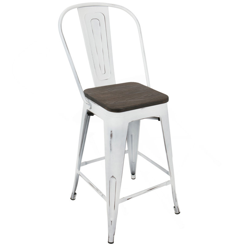 Tabouret de comptoir à dossier haut Oregon