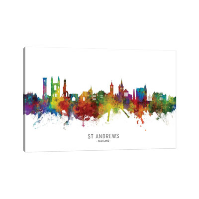 «St Andrews Écosse Skyline» par Michael Tompsett, impression sur toile tendue