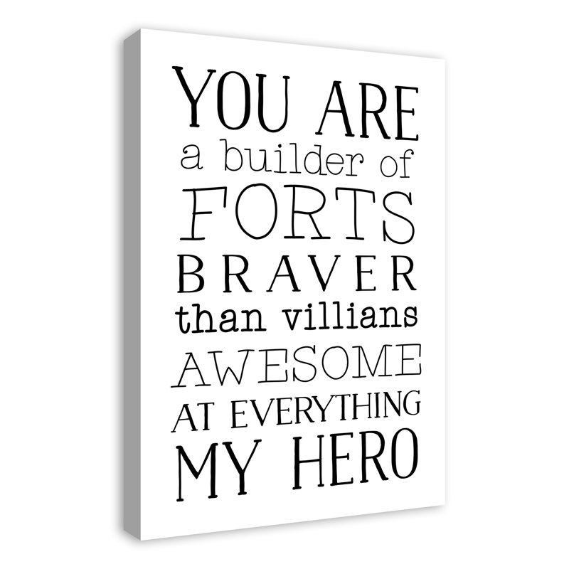 « you is my hero », art encadré Mahar, Toile tendue, H 24 po x l 16 po x P 1,25 po