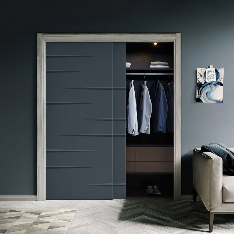 Portes de placard coulissantes à panneaux, Gris anthracite, 60 po x 84 po