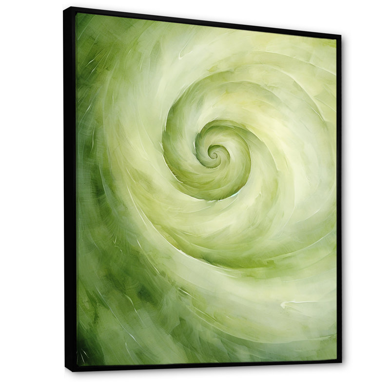 Flovilla - spirales abstraites, art mural, H 44 po x l 34 po x P 1,5 po, Toile avec cadre flottant noir
