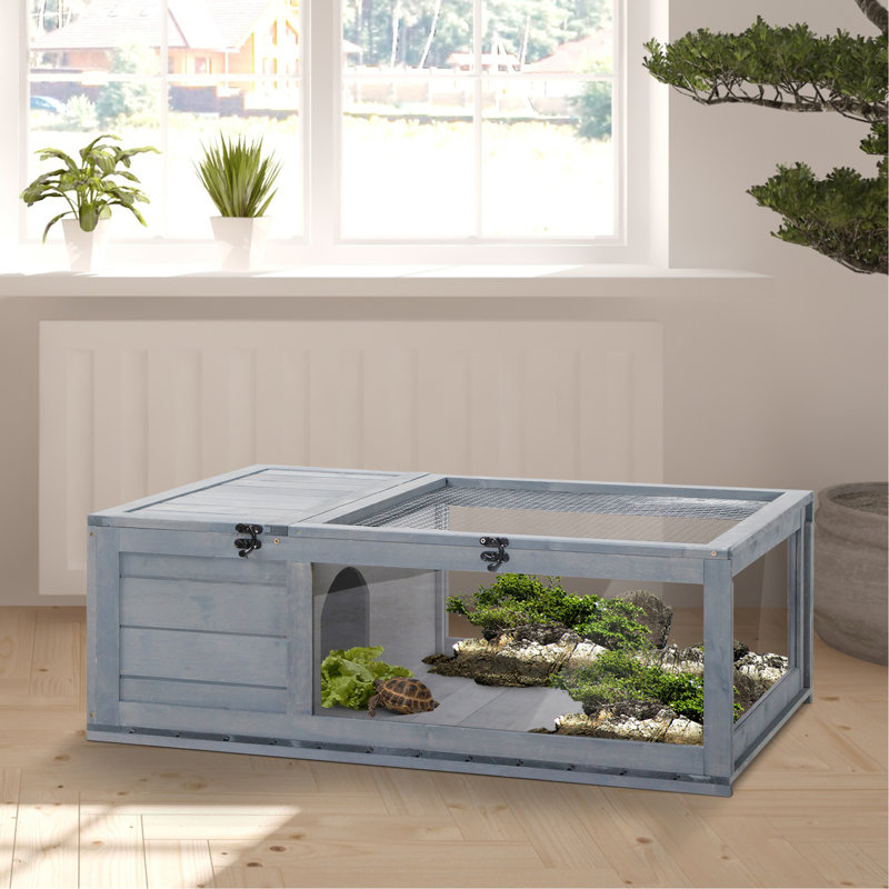 Enclos pour animaux de compagnie en bois massif confortable - idéal pour vos tortues de serpents et de geckos pour une maison sécuritaire