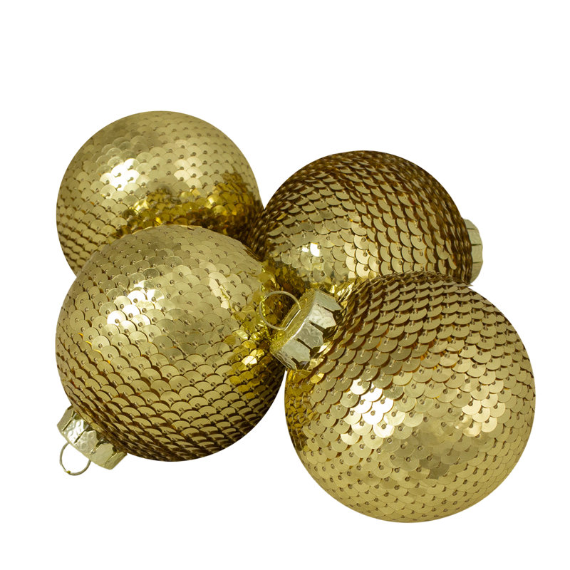 Boules de Noël à paillettes, Or