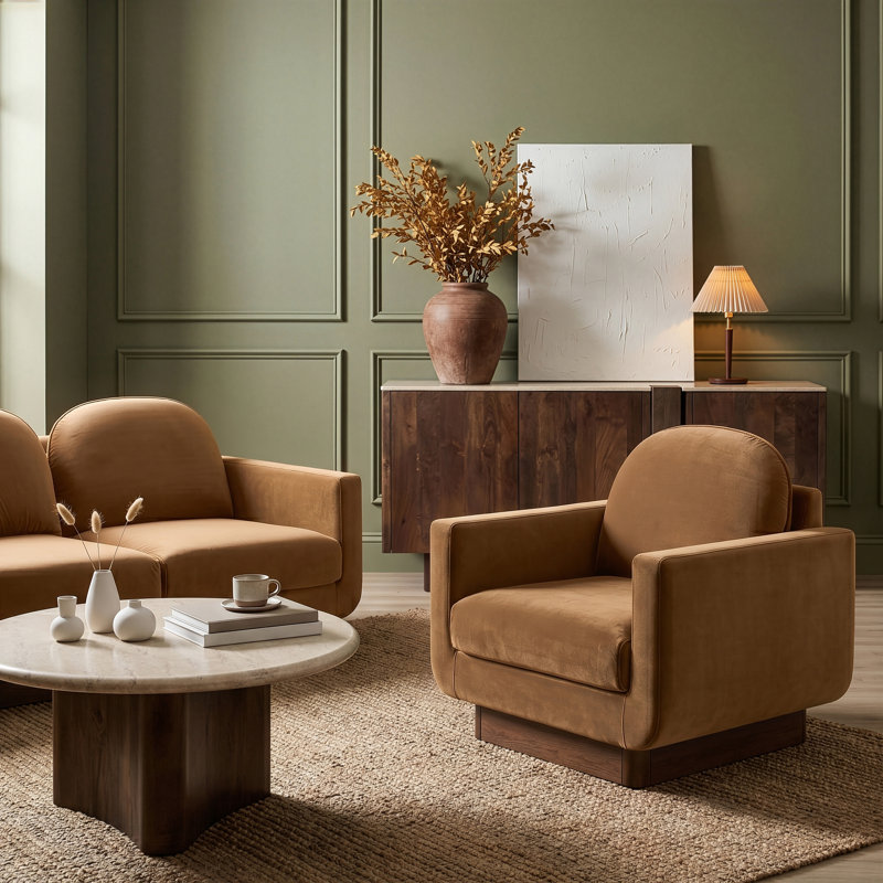 Fauteuil d'appoint Diviento, Saddle Velvet