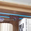Armoire vitrée lumineuse - Vitrine élégante en verre avec tablettes réglables, 2 portes et 1 tiroir - Buffet de rangement pour le vin avec ampoule incluse