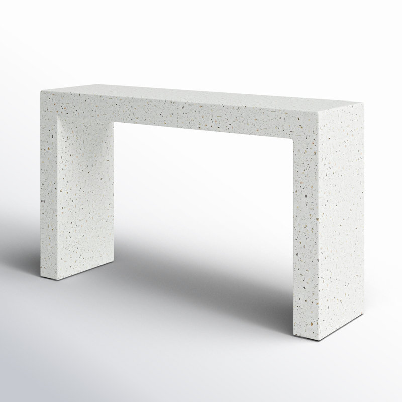 Kareen 55'' Console Table, Ivory Terrazo