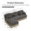 Canapés en chenille à assise profonde, style léopard moderne et modulaire pour la maison