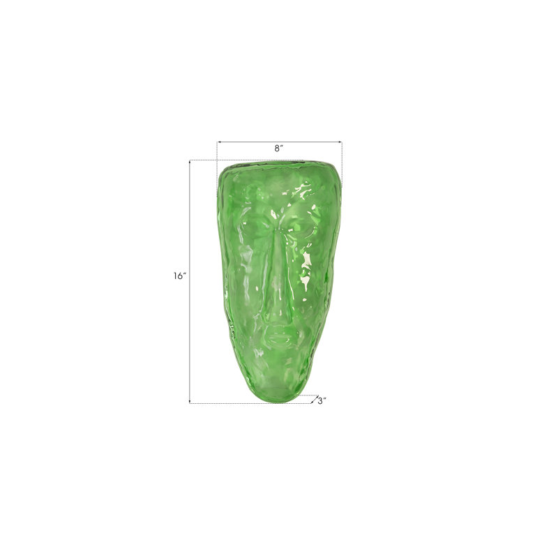 Green Glass Contemporary Face Wall Décor