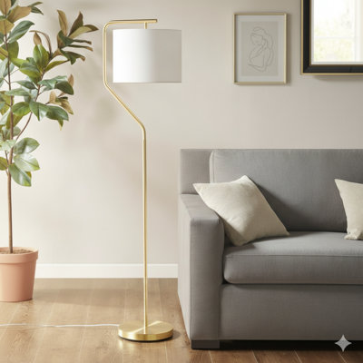 Lampe sur pied angulaire en métal