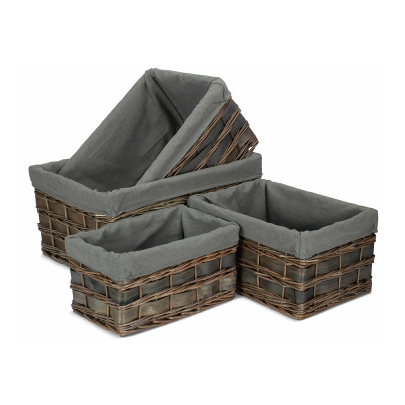 Highland Dunes Wicker Decorative Basket, Grey
