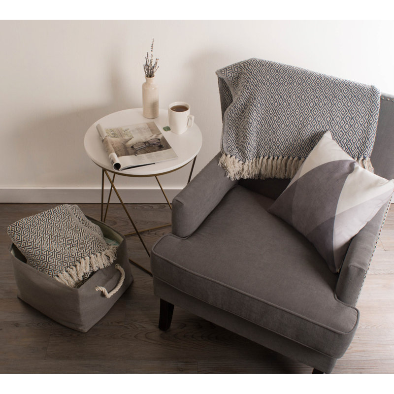 Jeté en coton Dll, Bleu