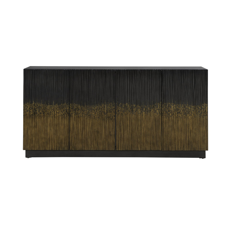  Armoire d'appoint Vitold avec portes reeded et charnières à fermeture douce, H 34 po x l 70 po x P 18 po