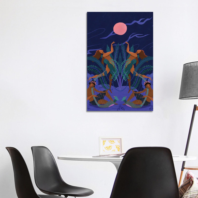 Pink Moon by Arty Guava - Wrapped Canvas Painting, 101.6 cm H x 66.04 cm W x 1.91 cm D