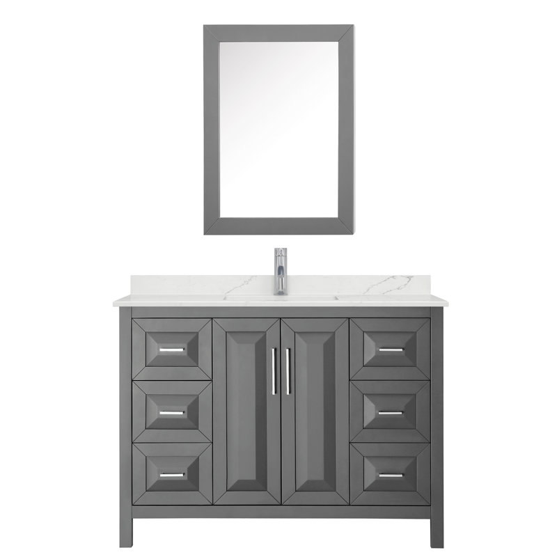 Daria 48'' W Vanity, Gray, Polished Chrome, Giotto Quartz