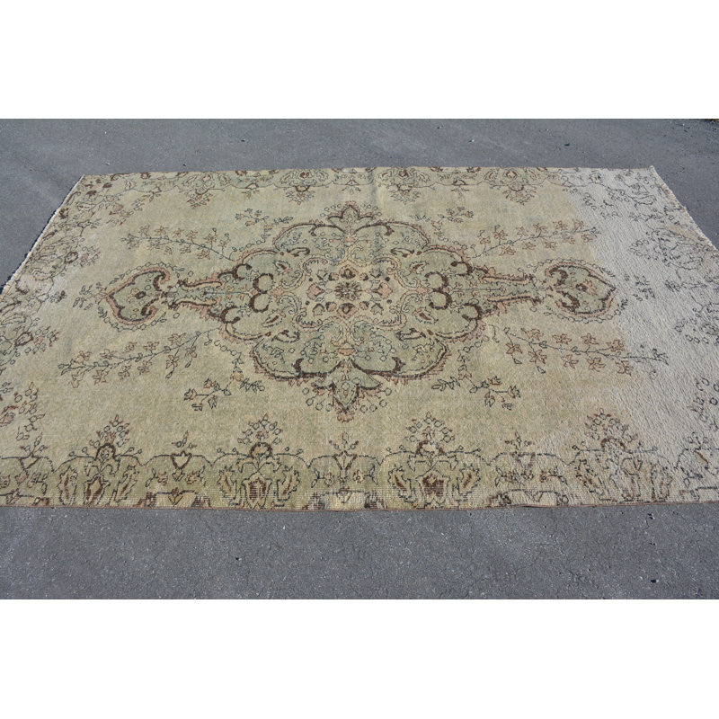Tapis rétro, tapis turc, tapis Anatolian, grands tapis bruns 6,2 x 9,5 pi, tapis Boho